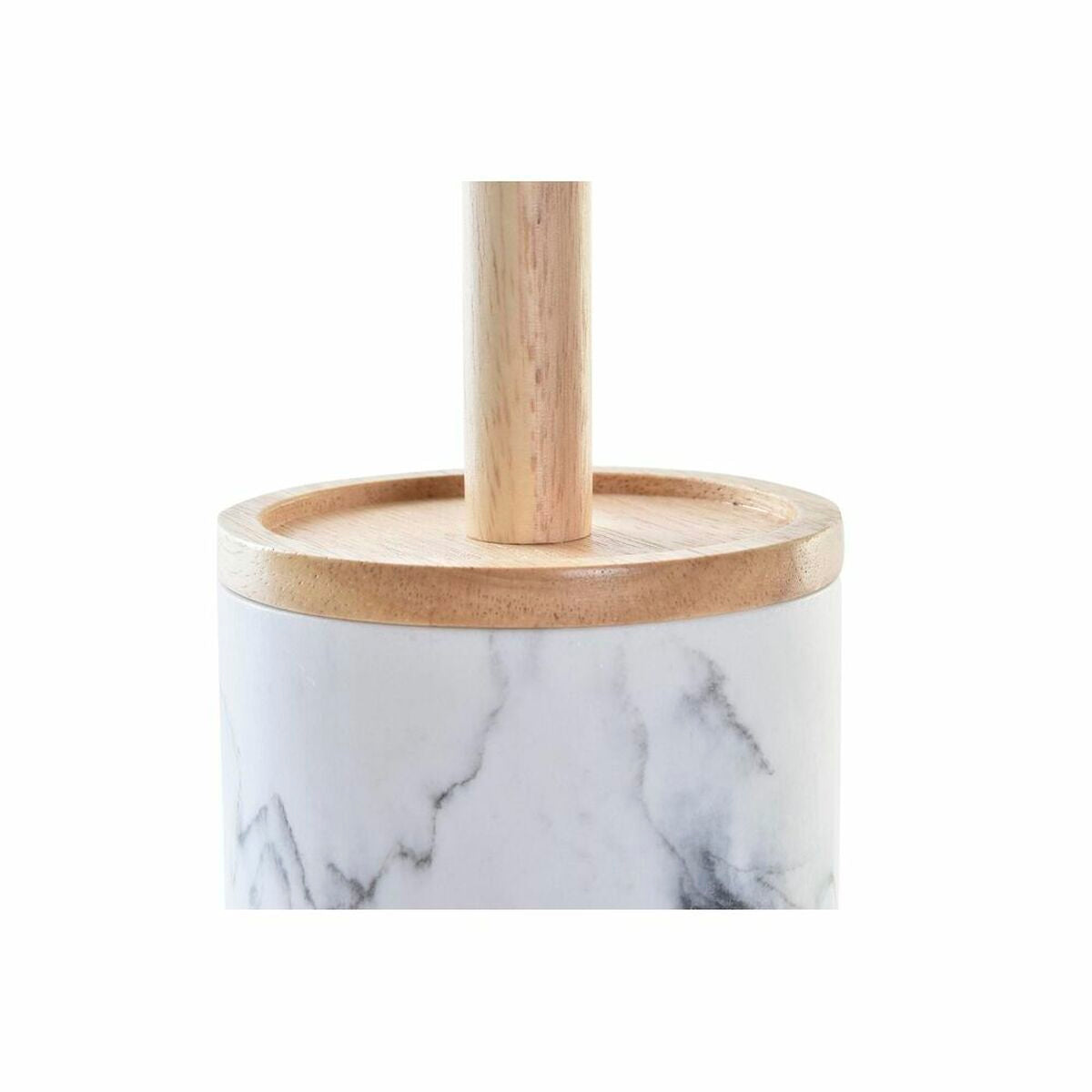 Toilet Brush DKD Home Decor White Natural Metal Resin Natural rubber Marble Scandi 30 x 40 cm 10,3 x 10,3 x 38 cm-1