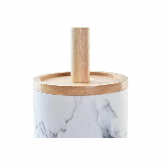 Toilet Brush DKD Home Decor White Natural Metal Resin Natural rubber Marble Scandi 30 x 40 cm 10,3 x 10,3 x 38 cm-1