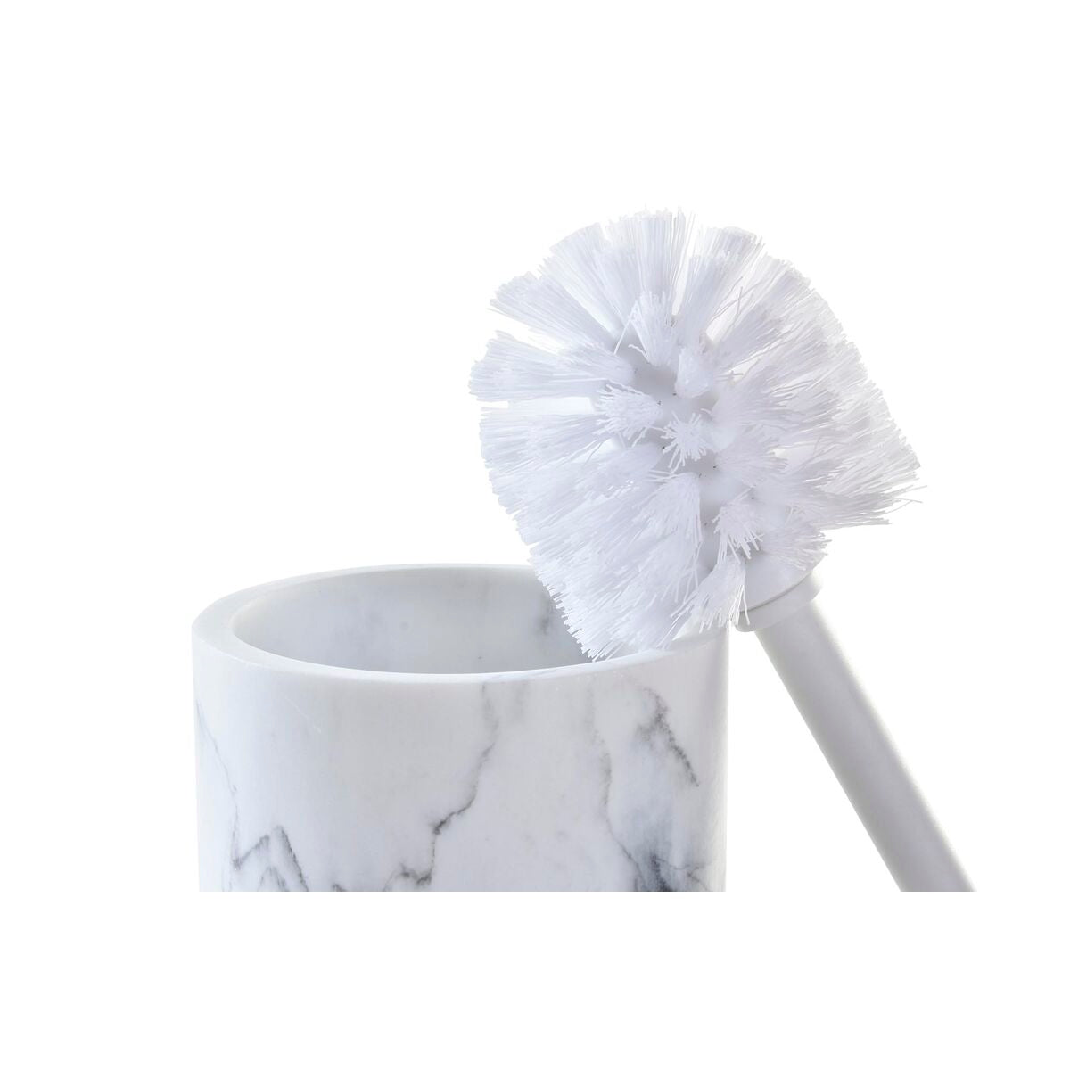 Toilet Brush DKD Home Decor White Natural Metal Resin Natural rubber Marble Scandi 30 x 40 cm 10,3 x 10,3 x 38 cm-2