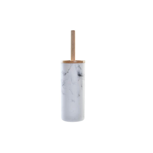 Toilet Brush DKD Home Decor White Natural Metal Resin Natural rubber Marble Scandi 30 x 40 cm 10,3 x 10,3 x 38 cm-0