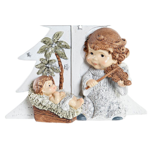 Christmas nativity set DKD Home Decor Silver Brown White Resin (13,6 x 5,2 x 15,9 cm)-1