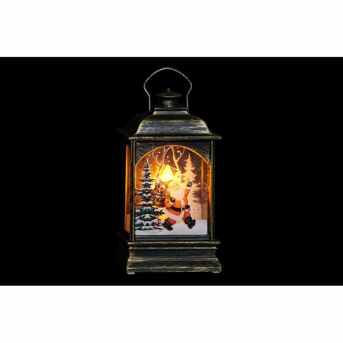 Lighting decoration DKD Home Decor Christmas Black Golden (7 x 4 x 13,5 cm) (3 Units)-3