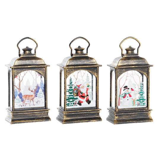 Lighting decoration DKD Home Decor Christmas Black Golden (7 x 4 x 13,5 cm) (3 Units)-0