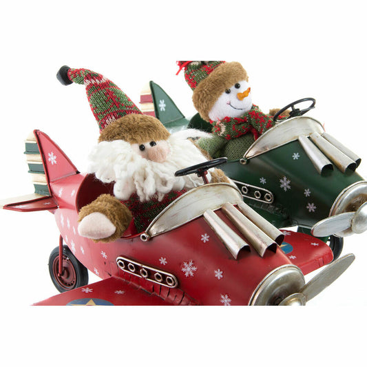 Christmas bauble DKD Home Decor Aeroplane Metal (36,5 x 23 x 25 cm) (2 Units)-1