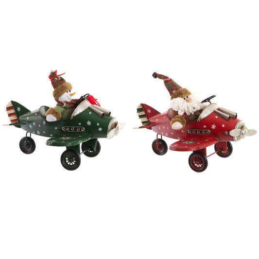 Christmas bauble DKD Home Decor Aeroplane Metal (36,5 x 23 x 25 cm) (2 Units)-0