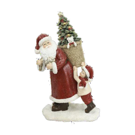 Christmas bauble DKD Home Decor Resin Father Christmas (2 Units) (12 x 9 x 19 cm)-0