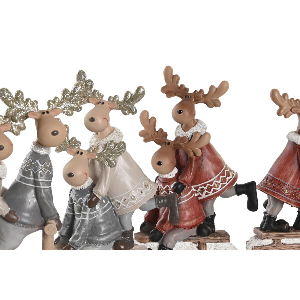 Christmas bauble DKD Home Decor Resin Reindeer (13 x 6 x 18 cm) (4 Units)-2