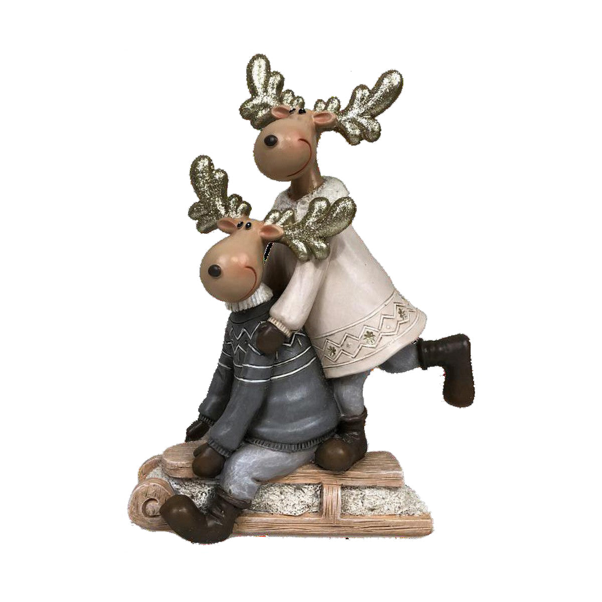 Christmas bauble DKD Home Decor Resin Reindeer (13 x 6 x 18 cm) (4 Units)-5
