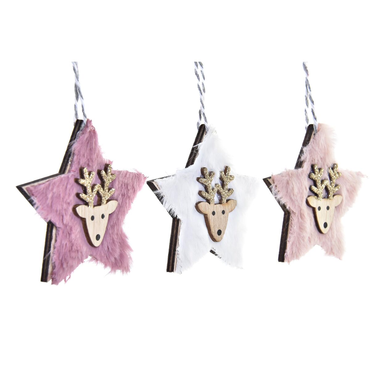 Christmas Decorations Set DKD Home Decor Polyester (22 x 8 x 1 cm) (3 Units)-2