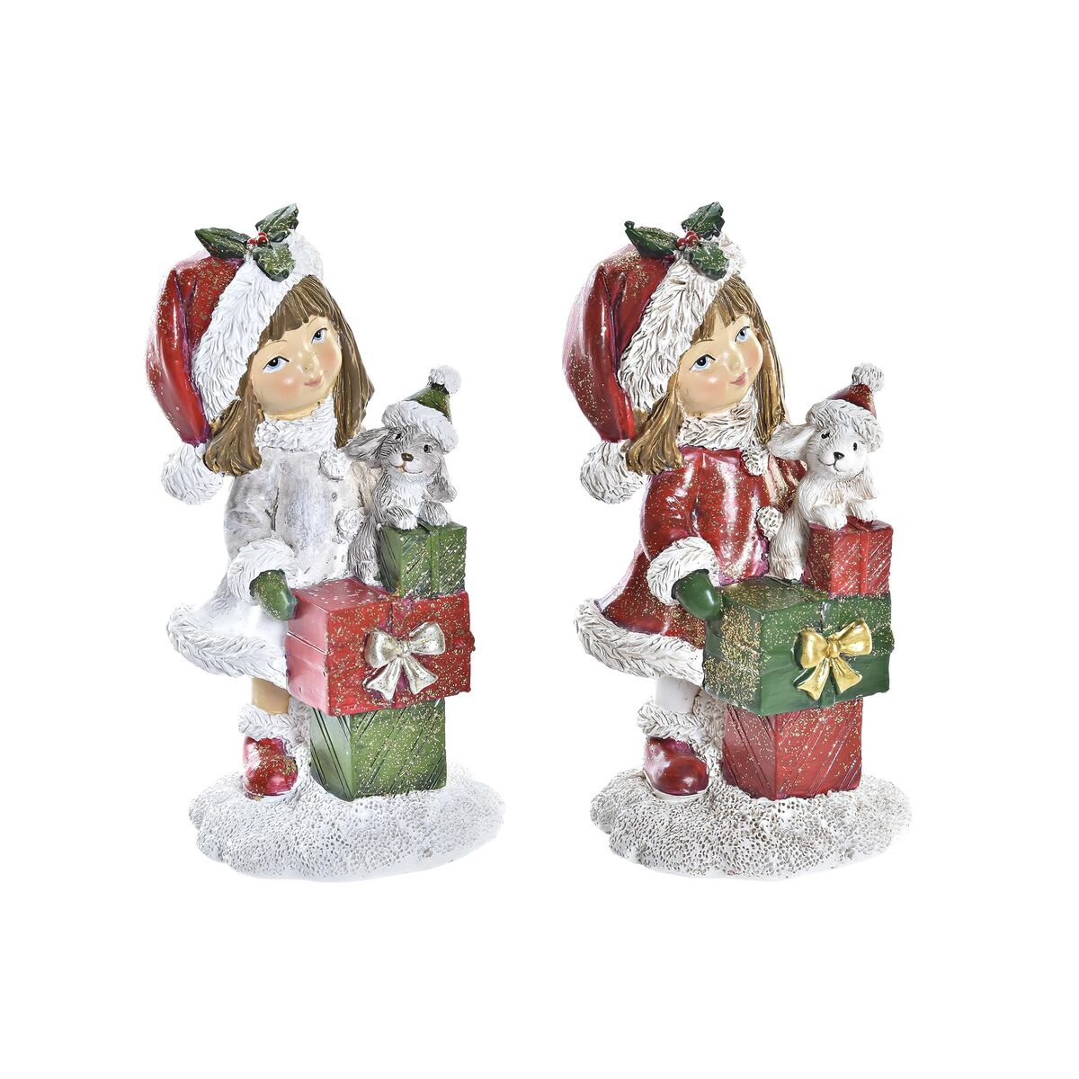 Christmas bauble DKD Home Decor Resin Girls (6,5 x 6,5 x 12 cm) (2 Units)-0