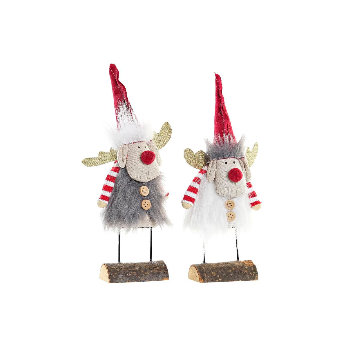 Christmas bauble DKD Home Decor Polyester Reindeer (8 x 5 x 23 cm) (2 Units)-0