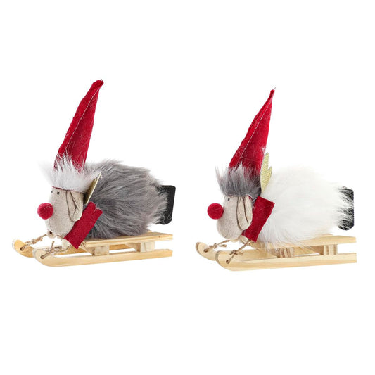 Christmas bauble DKD Home Decor Polyester Reindeer (15 x 5,5 x 16,5 cm) (2 Units)-0