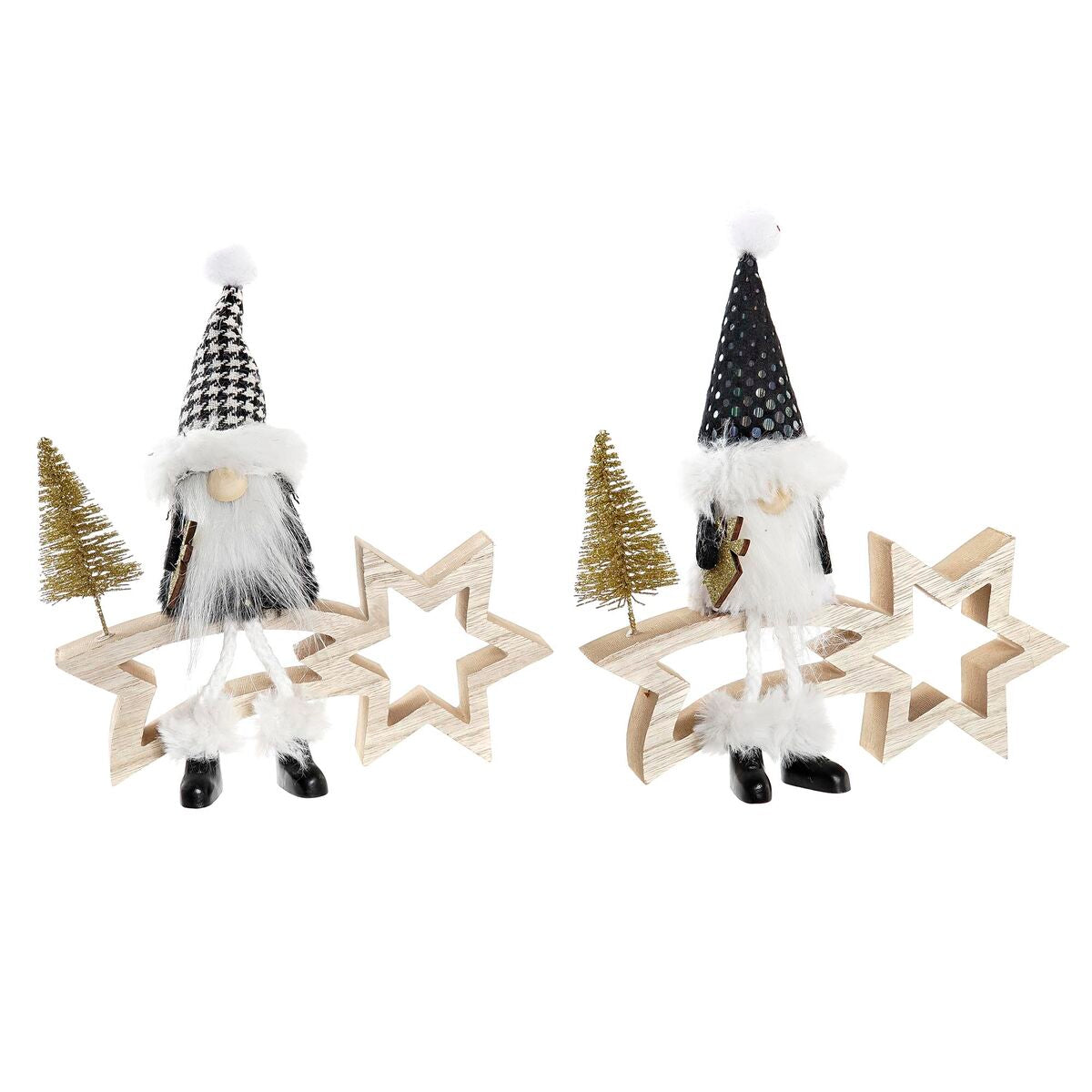 Christmas star DKD Home Decor Polyester MDF Star (2 Units) (18 x 6 x 19 cm)-0