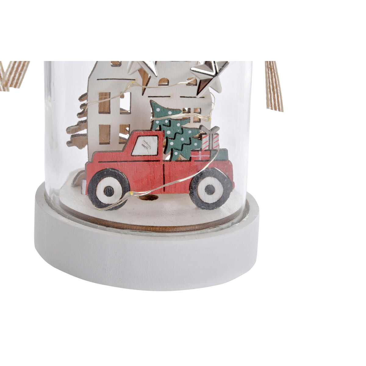 Lighting decoration DKD Home Decor Christmas Natural House (2 Units) (9 x 9 x 17 cm)-2
