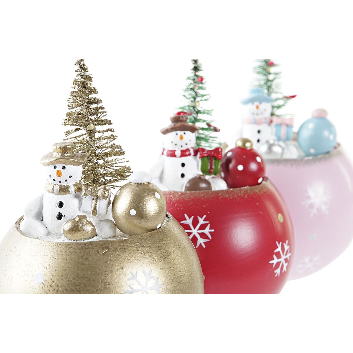 Christmas bauble DKD Home Decor MDF (8 x 8 x 11 cm) (3) (3 Units)-4