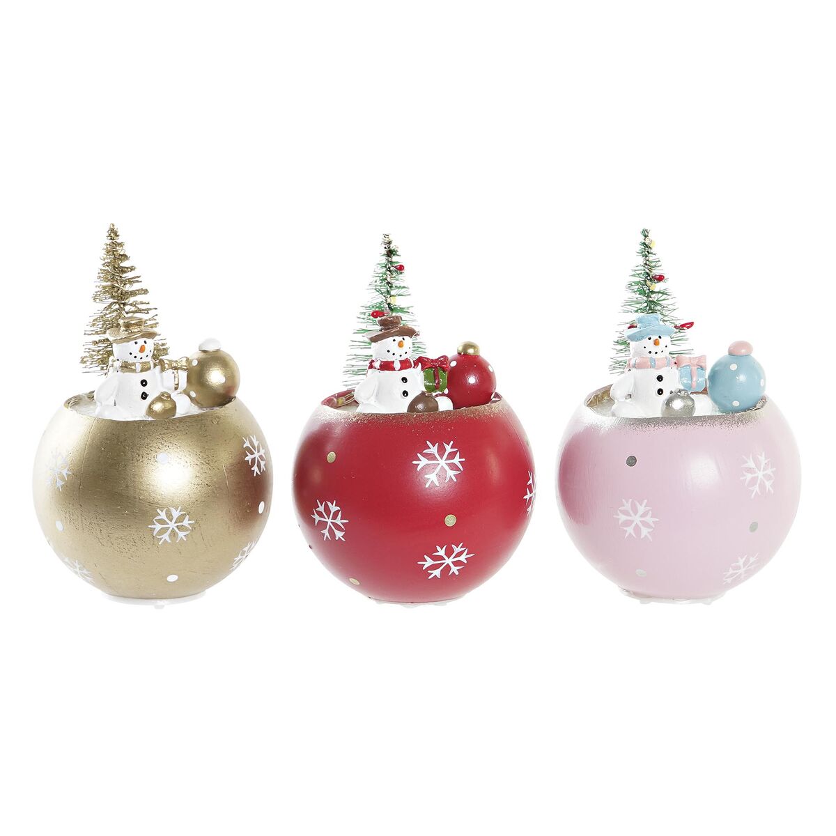 Christmas bauble DKD Home Decor MDF (8 x 8 x 11 cm) (3) (3 Units)-0