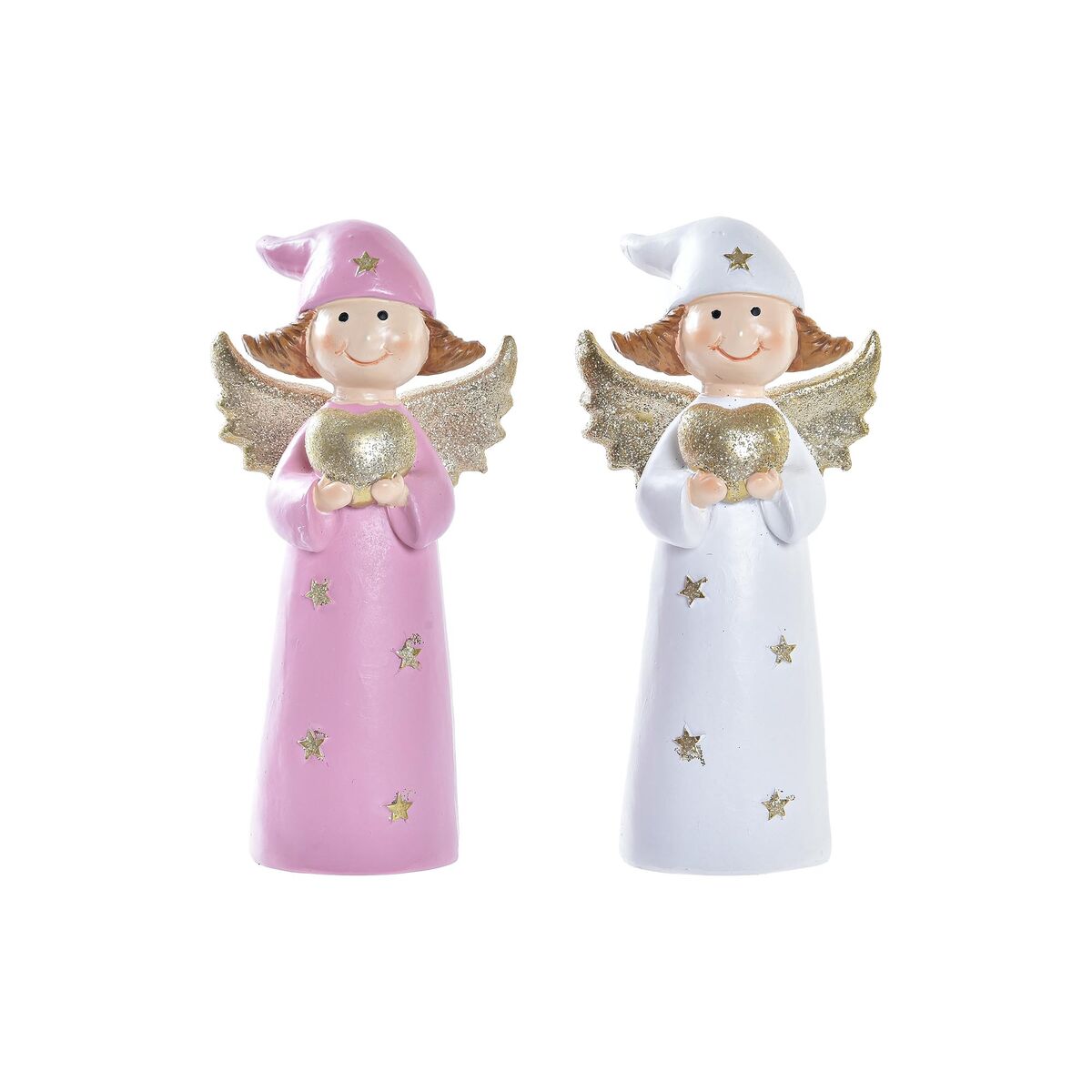 Christmas bauble DKD Home Decor Porcelain Angel (7 x 5 x 14 cm) (2 Units)-0
