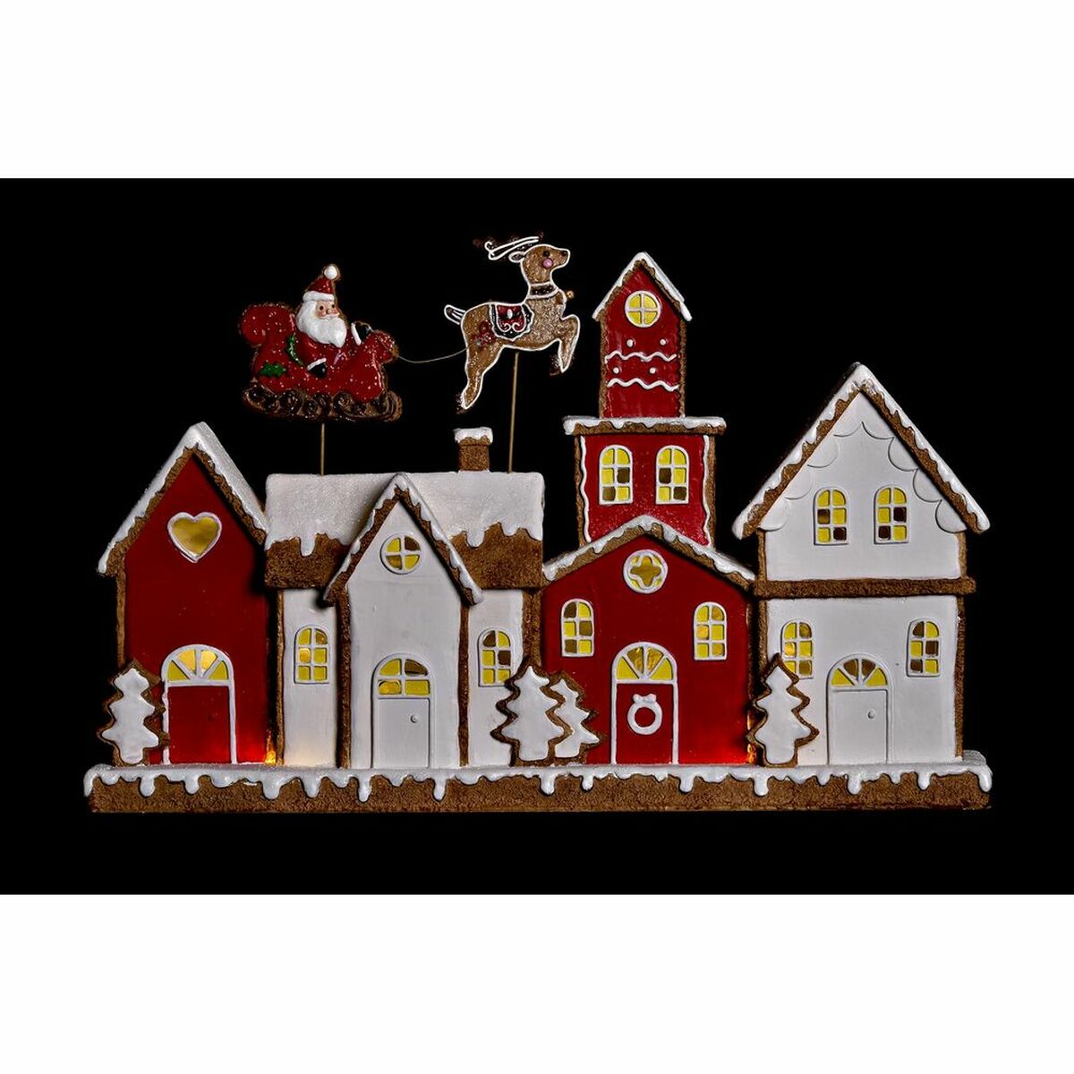 Christmas bauble DKD Home Decor House White Red Resin 41 x 7,5 x 27 cm-2