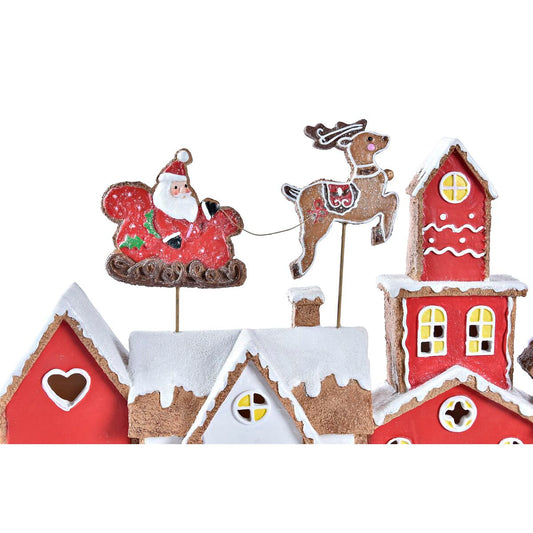 Christmas bauble DKD Home Decor House White Red Resin 41 x 7,5 x 27 cm-1
