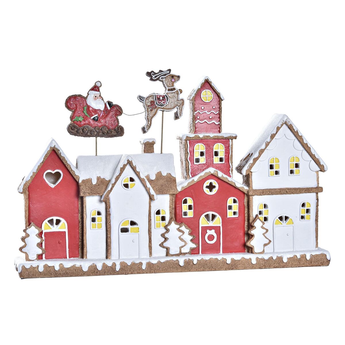 Christmas bauble DKD Home Decor House White Red Resin 41 x 7,5 x 27 cm-0