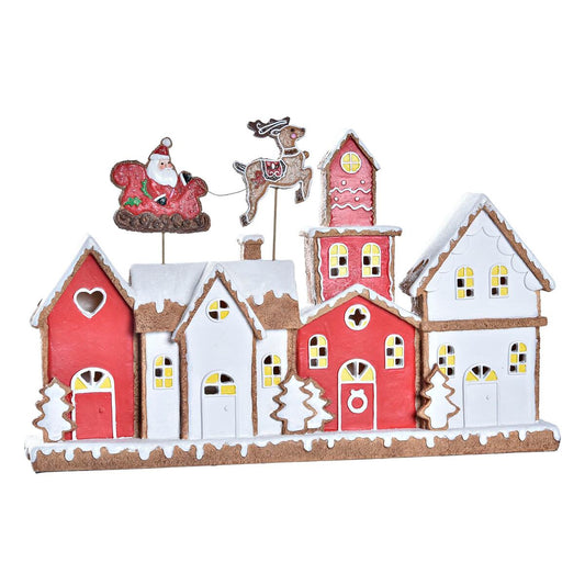 Christmas bauble DKD Home Decor House White Red Resin 41 x 7,5 x 27 cm-0