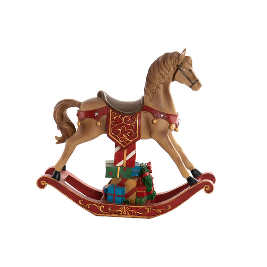 Christmas bauble DKD Home Decor Brown Red Resin Horse 34 x 10 x 32 cm (3 Units)-0