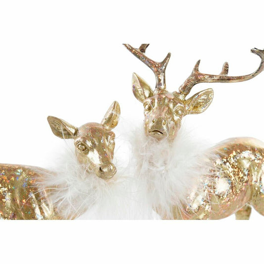 Christmas bauble DKD Home Decor Resin Reindeer (17,5 x 9 x 22,5 cm) (2 Units)-1