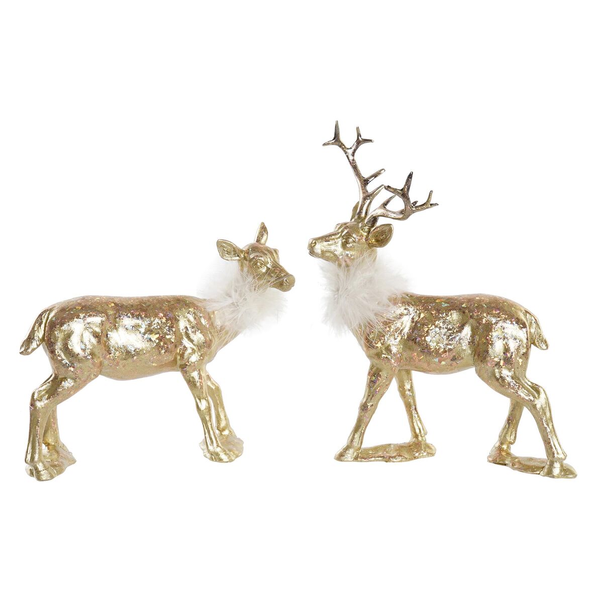 Christmas bauble DKD Home Decor Resin Reindeer (17,5 x 9 x 22,5 cm) (2 Units)-0