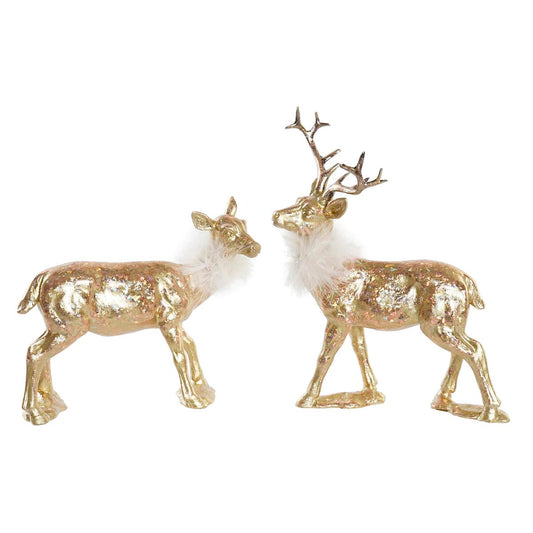 Christmas bauble DKD Home Decor Resin Reindeer (17,5 x 9 x 22,5 cm) (2 Units)-0