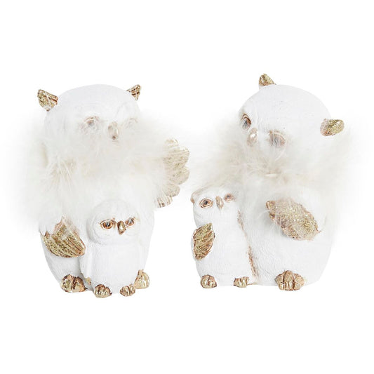 Christmas bauble DKD Home Decor Owl Resin (7,5 x 7 x 10 cm) (2 Units)-0