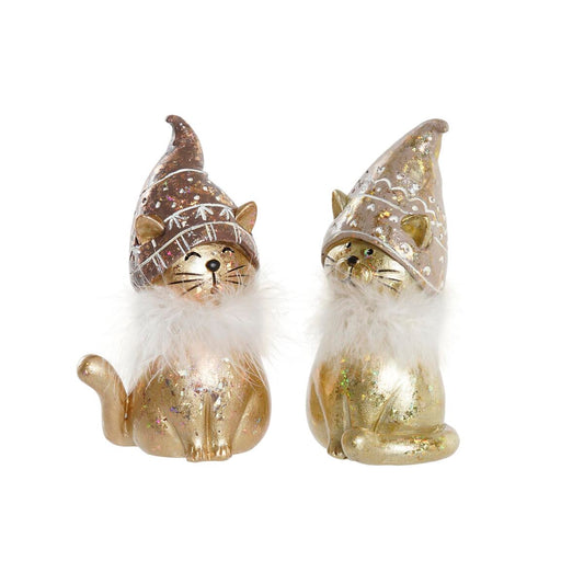 Christmas bauble DKD Home Decor Resin Cat (9 x 6 x 15 cm) (2 Units)-0