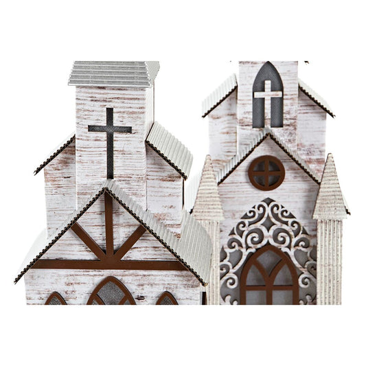 Christmas bauble DKD Home Decor Church MDF (12,5 x 11 x 33 cm) (2 Units)-1