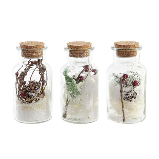 Lighting decoration DKD Home Decor Christmas Natural (6 x 6 x 14 cm) (3 Units)-0