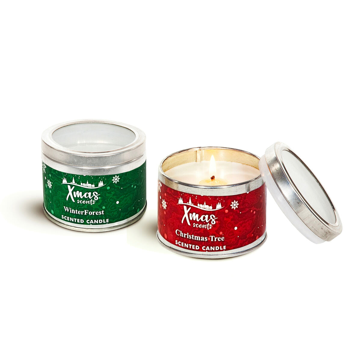 Candle Set DKD Home Decor Christmas (2 Units) (8 x 8 x 6 cm)-0