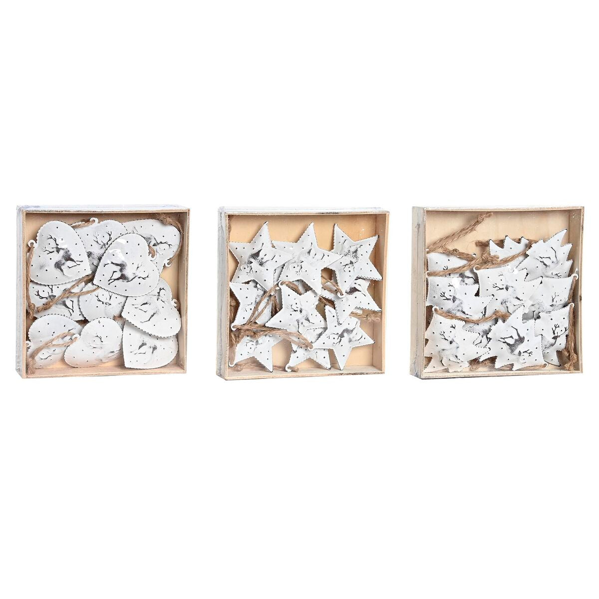 Christmas Decorations Set DKD Home Decor Metal (12 x 12 x 3 cm) (3 Units)-2
