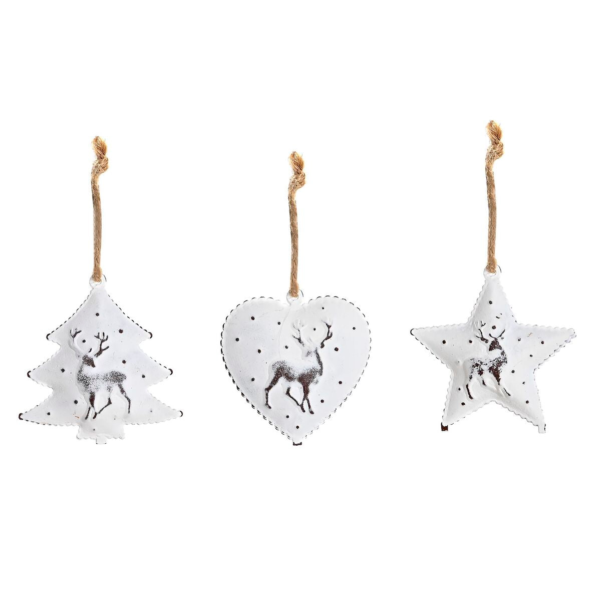 Christmas Decorations Set DKD Home Decor Metal (12 x 12 x 3 cm) (3 Units)-0