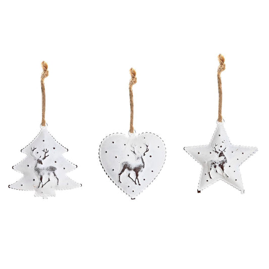 Christmas Decorations Set DKD Home Decor Metal (12 x 12 x 3 cm) (3 Units)-0