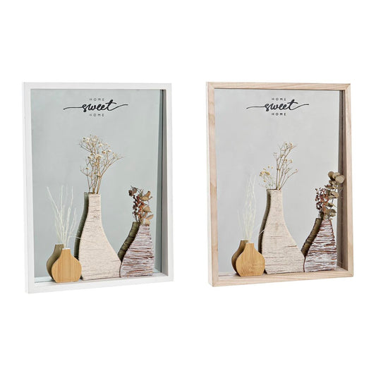 Wall mirror DKD Home Decor White Natural Cottage 30 x 4 x 40 cm (2 Units) (2 Pieces)-0