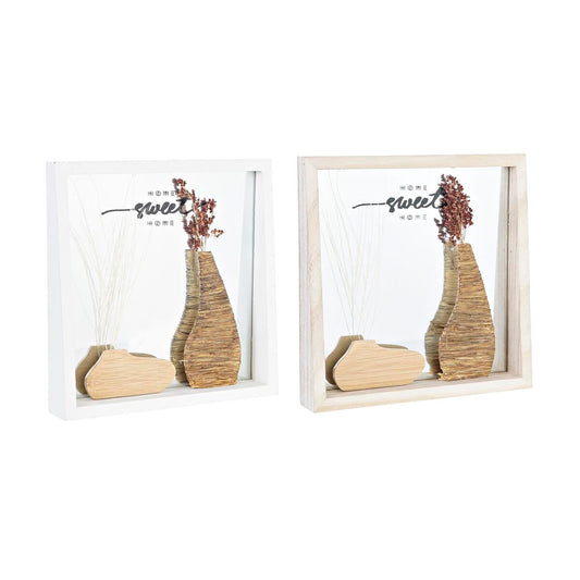 Wall mirror DKD Home Decor White Natural Cottage 25 x 4 x 25 cm (2 Units)-0