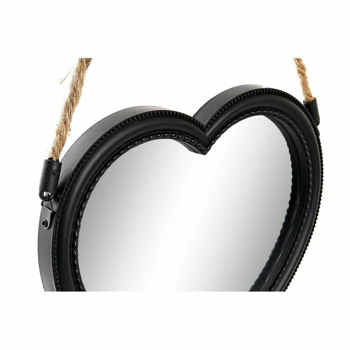 Mirror Set DKD Home Decor Mirror Heart Black PP 2 Units (27 x 3 x 27 cm)-2
