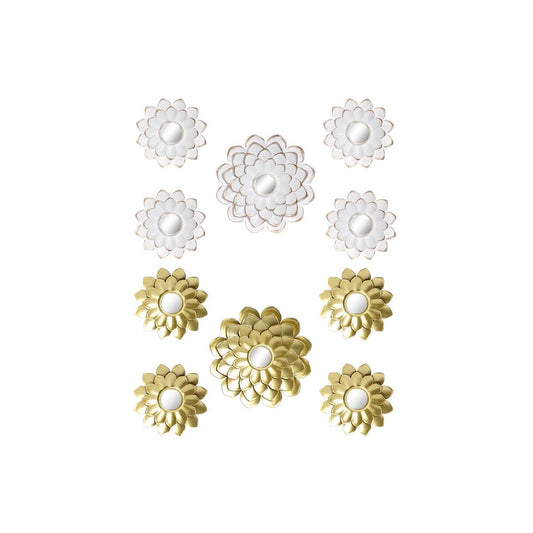 Mirror Set DKD Home Decor Mirror Champagne Golden White PP 2 Units (35 x 1,5 x 35 cm)-0