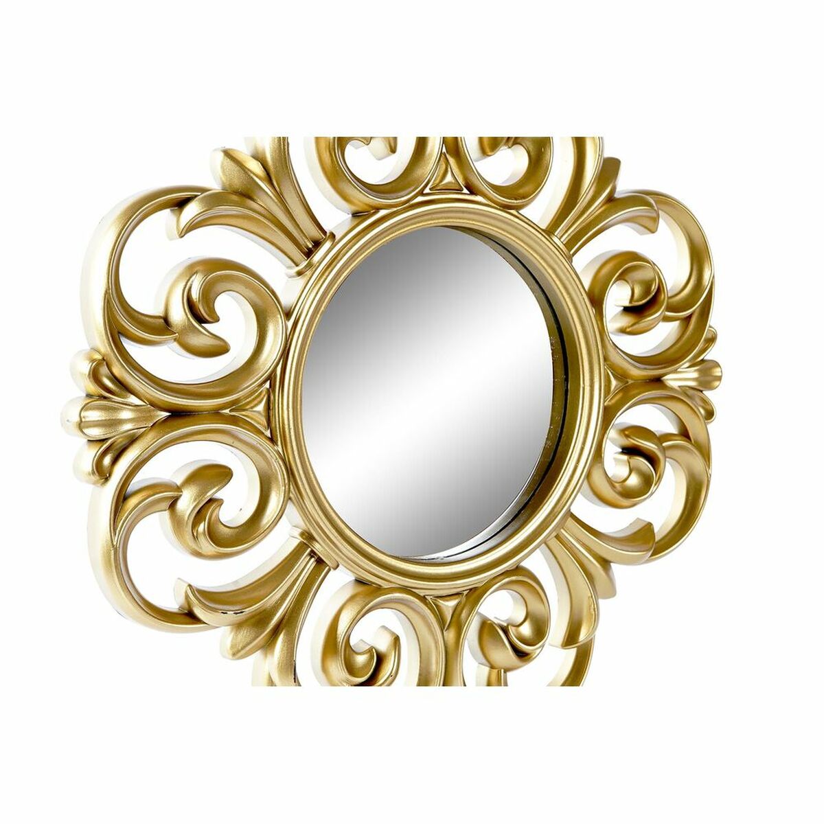 Mirror Set DKD Home Decor Crystal Golden White PP 2 Units Modern Stripped (35 x 2 x 35 cm)-2