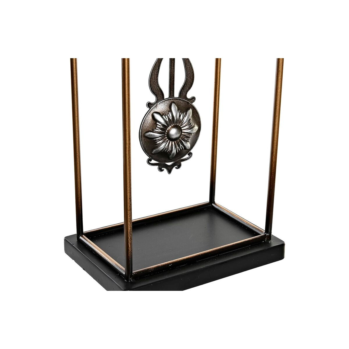 Table clock DKD Home Decor Crystal Black Golden Iron (17 x 12 x 46,5 cm) (2 Units)-2