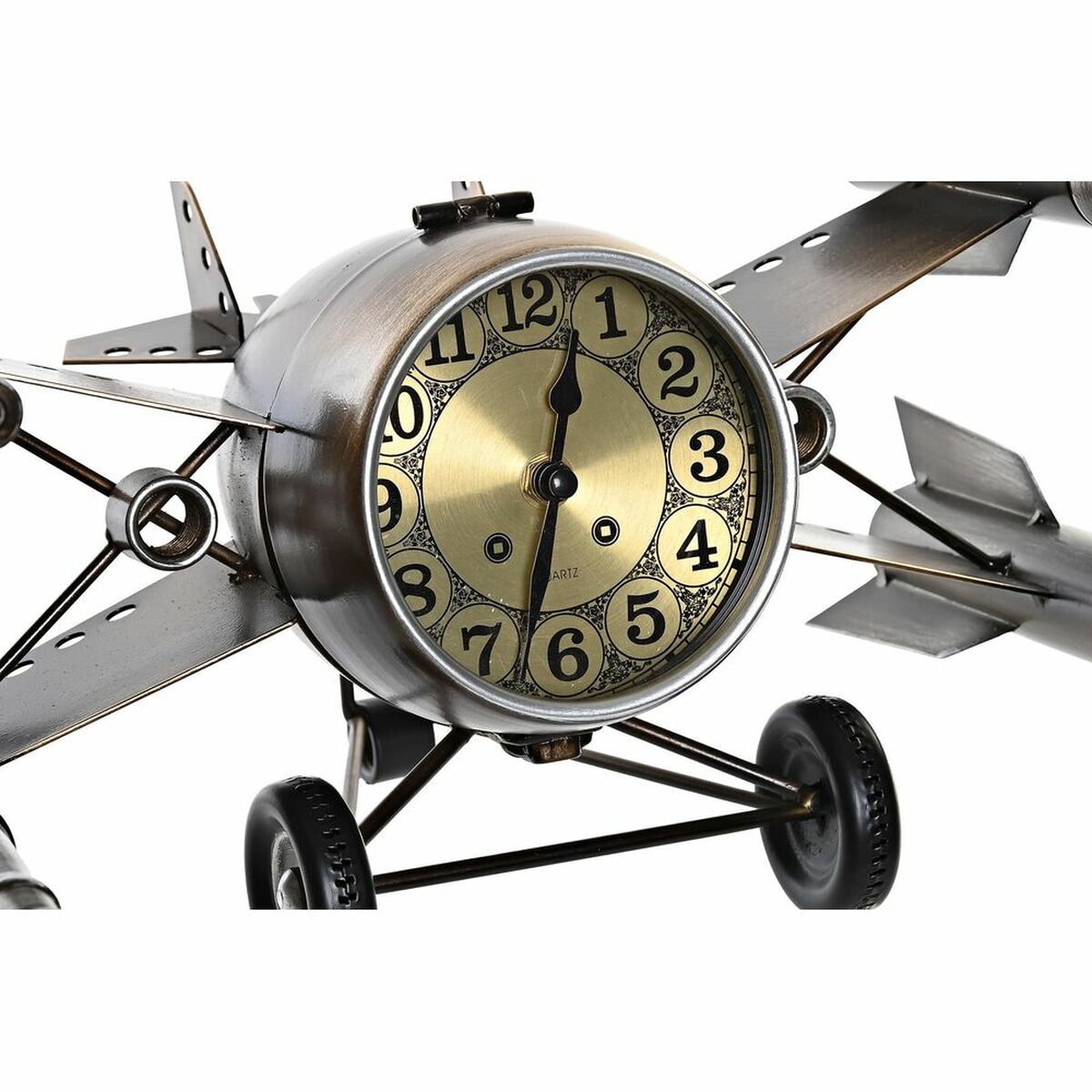 Table clock DKD Home Decor Golden Silver Spaceship Loft (2 Units)-3
