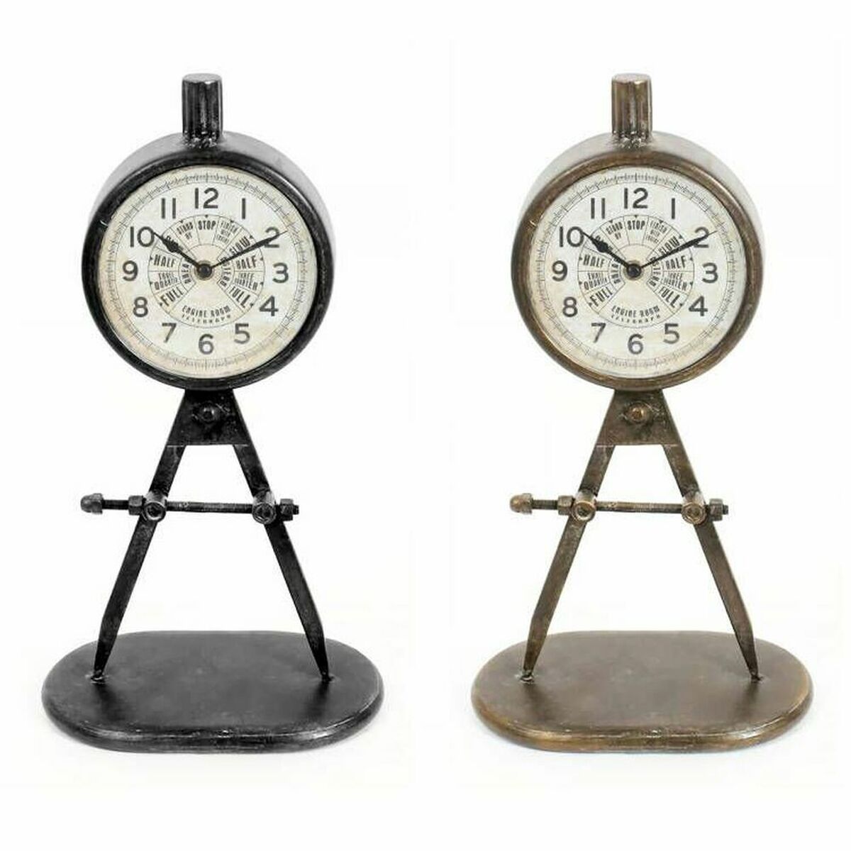 Table clock DKD Home Decor Black Golden Loft (2 Units)-0