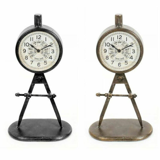 Table clock DKD Home Decor Black Golden Loft (2 Units)-0