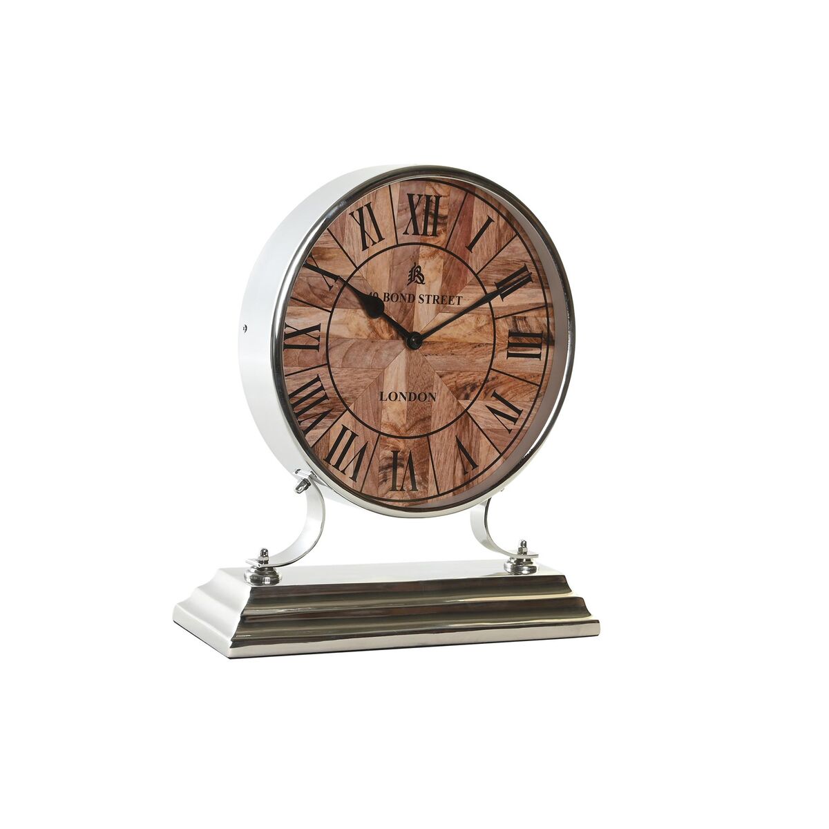 Table clock DKD Home Decor Silver Natural Traditional-0