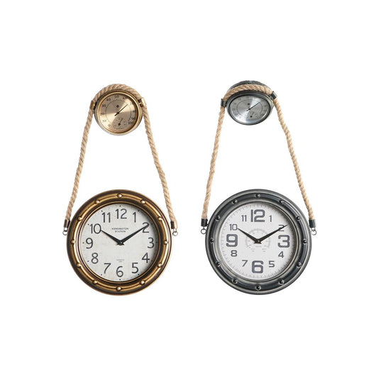 Wall Clock DKD Home Decor 28,5 x 8 x 50 cm Crystal Iron Vintage (2 Units)-0