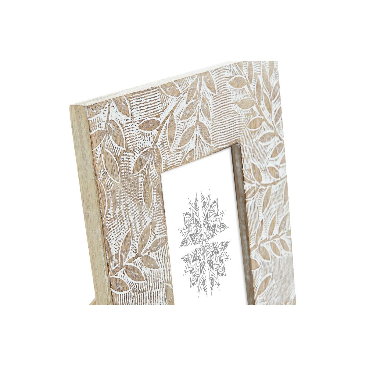 Photo frame DKD Home Decor White Natural Crystal Mango wood Indian Man 20 x 1,3 x 25 cm-2