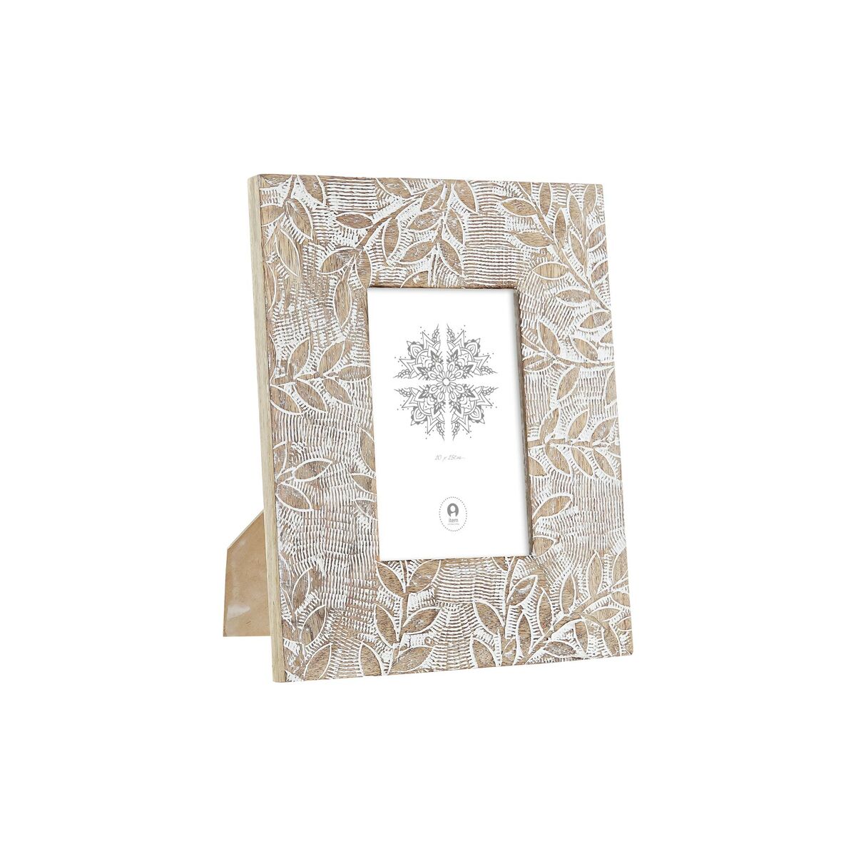 Photo frame DKD Home Decor White Natural Crystal Mango wood Indian Man 20 x 1,3 x 25 cm-0